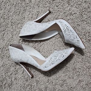 Jessica Simpson white heels